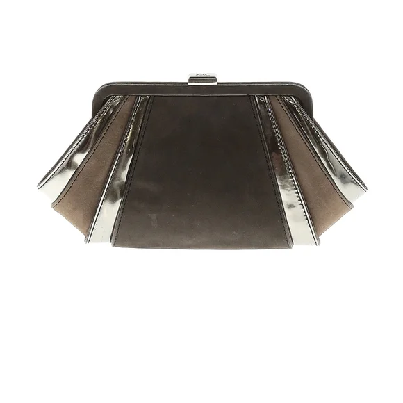 Zac Posen brown and Silver clutch - Picture 1 of 3